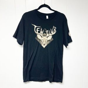 Bella Canvas Pearl Jam 2020 Ten Club Deer Graphic Black Short Sleeve Tee Large